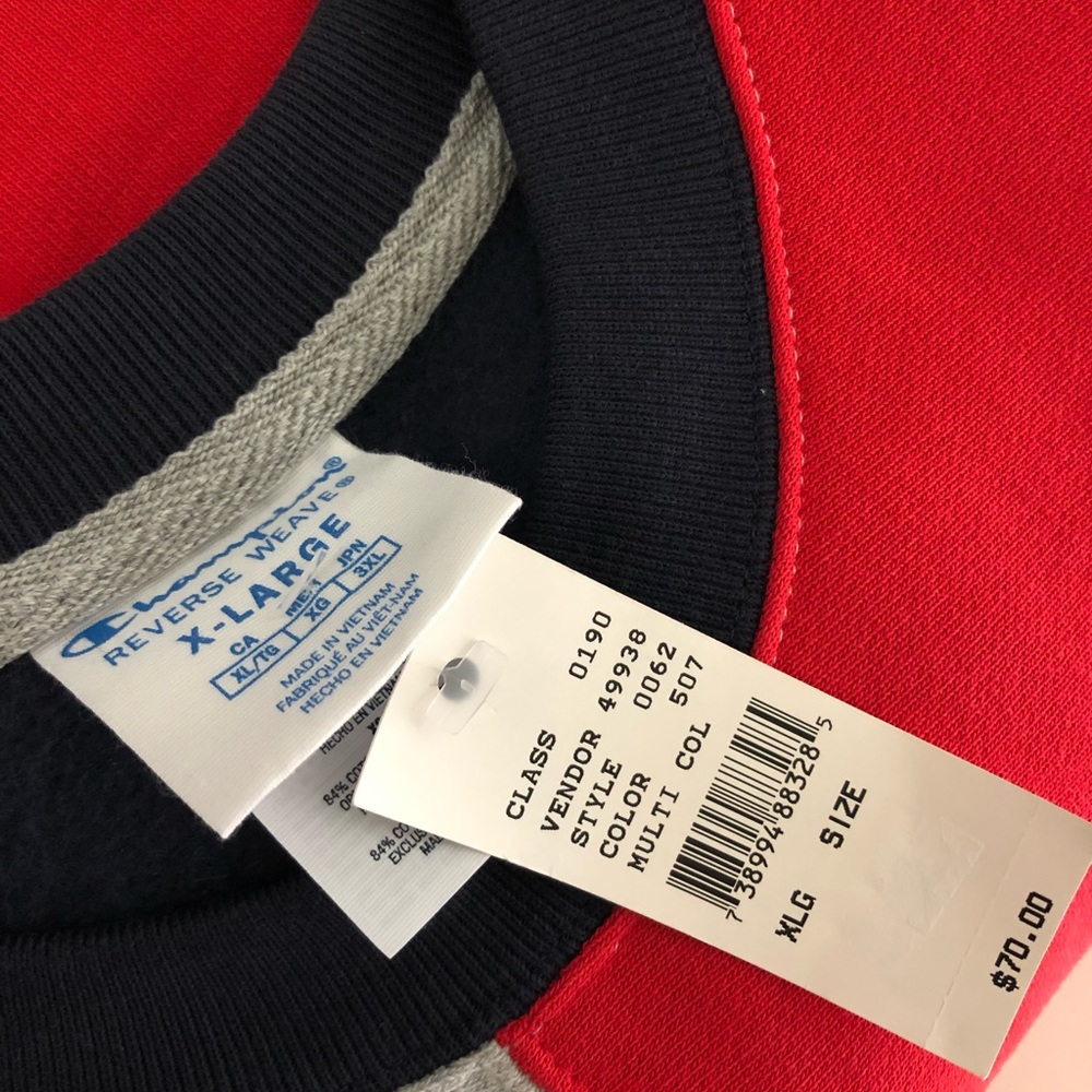CHAMPION Men Reverse Weave Color Block Sweatshirt - Picture 6 of 7